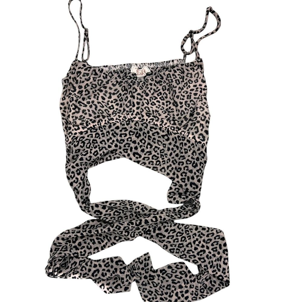 Blush Wrap and Tie Leopard Print